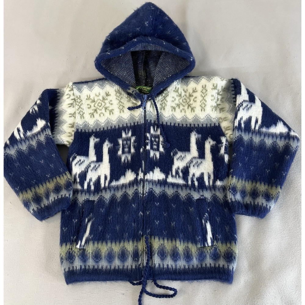Tejidos Ruminahui Zip Up Alpaca Wool Sweater Jacket Kid's Size 4
